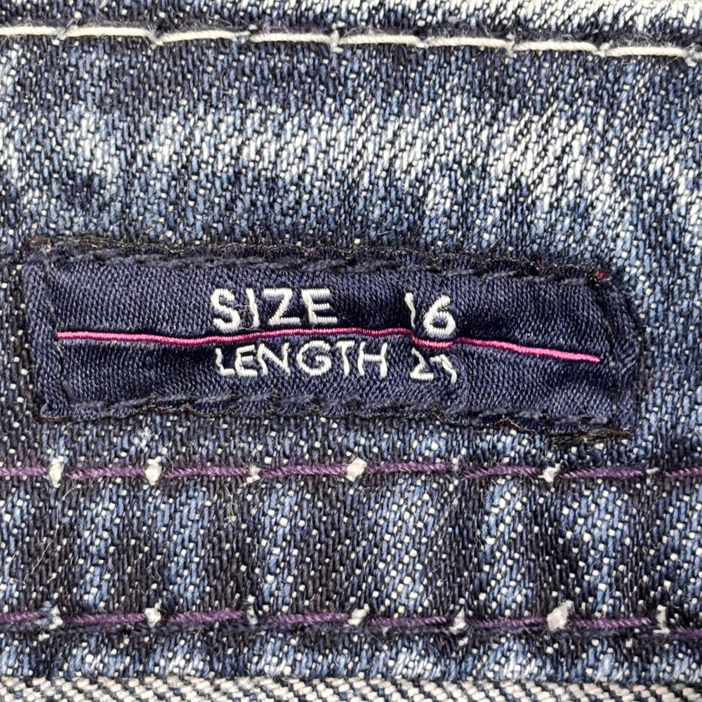 Vigoss The New York Capri Jeans Womens 16 Medium Wash Embellished Pocket Stretch - Picture 7 of 13